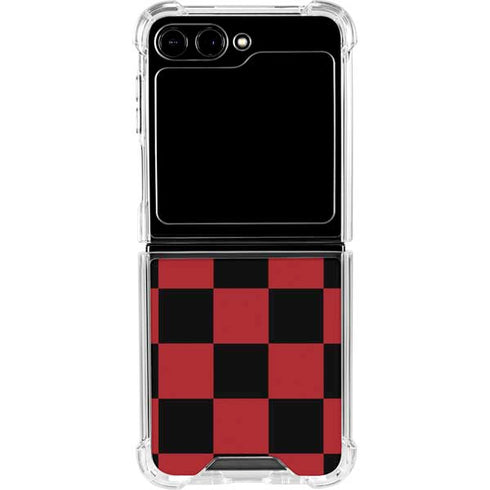 Red and Black Checkerboard Galaxy Z Flip6 Clear Case